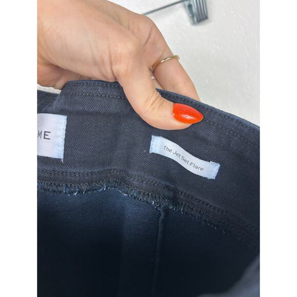 FRAME The Jetset Flare Jeans Sheen Noir Sz 30-34 - Picture 8 of 12